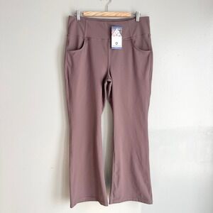 Vooveeya Womens Yoga Pants Purple Mauve Bootcut Flare High Rise Pockets 2XL NWT